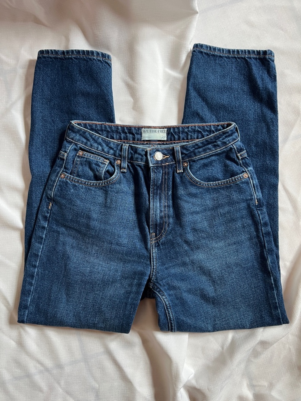 We The Free Women's Straight Leg Jeans in Dark Blue Denim
